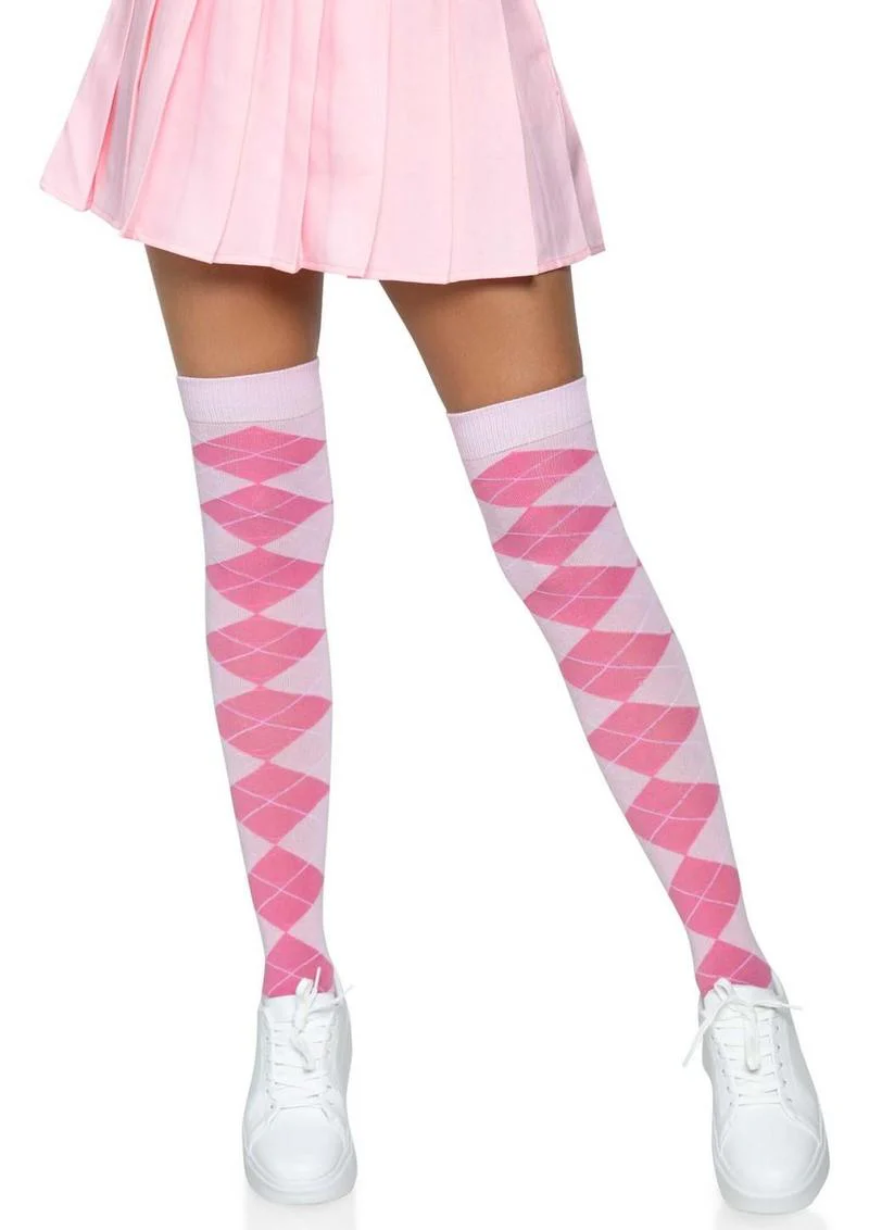 Leg Avenue Argyle Knit Over The Knee Socks - Image 2