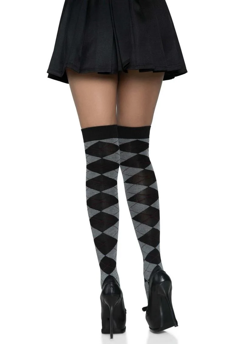 Leg Avenue Argyle Knit Over The Knee Socks - Image 3