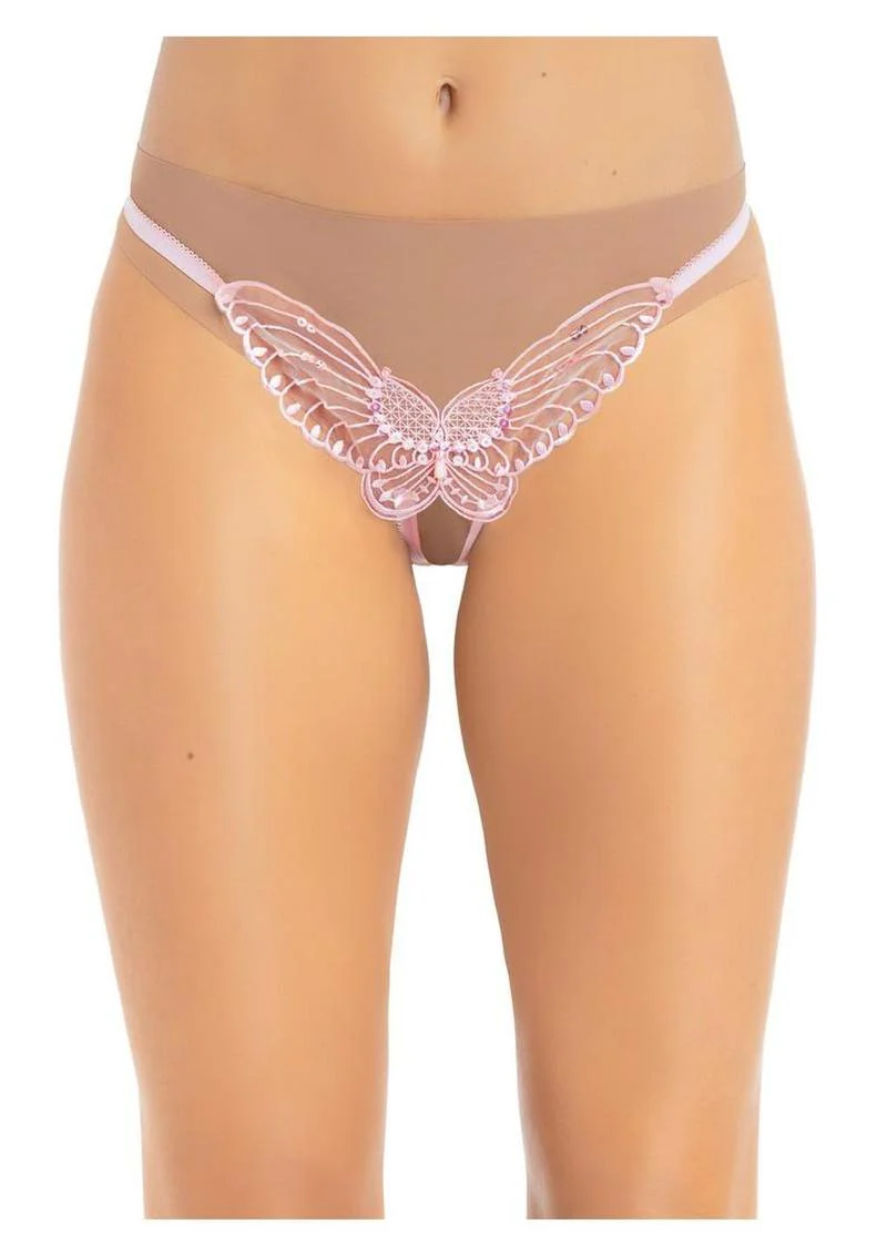 Leg Avenue Butterfly Crotchless with Pearl Sequin Detail - Image 3