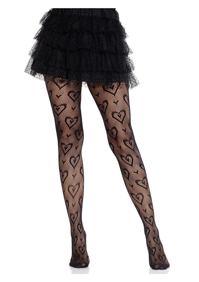 Leg Avenue Double Heart Net Tights - Image 4
