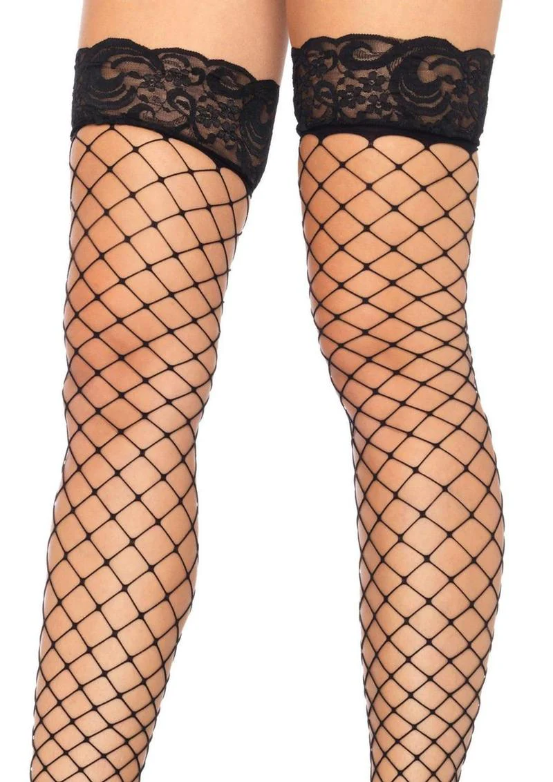 Leg Avenue Fence Net Stocking with Lace Top - Image 6