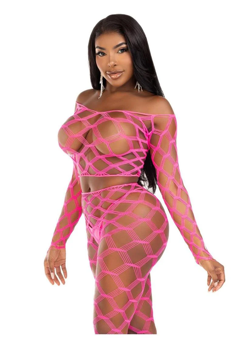 Leg Avenue Hardcore Net Crop Top and Footless Tights - Image 11