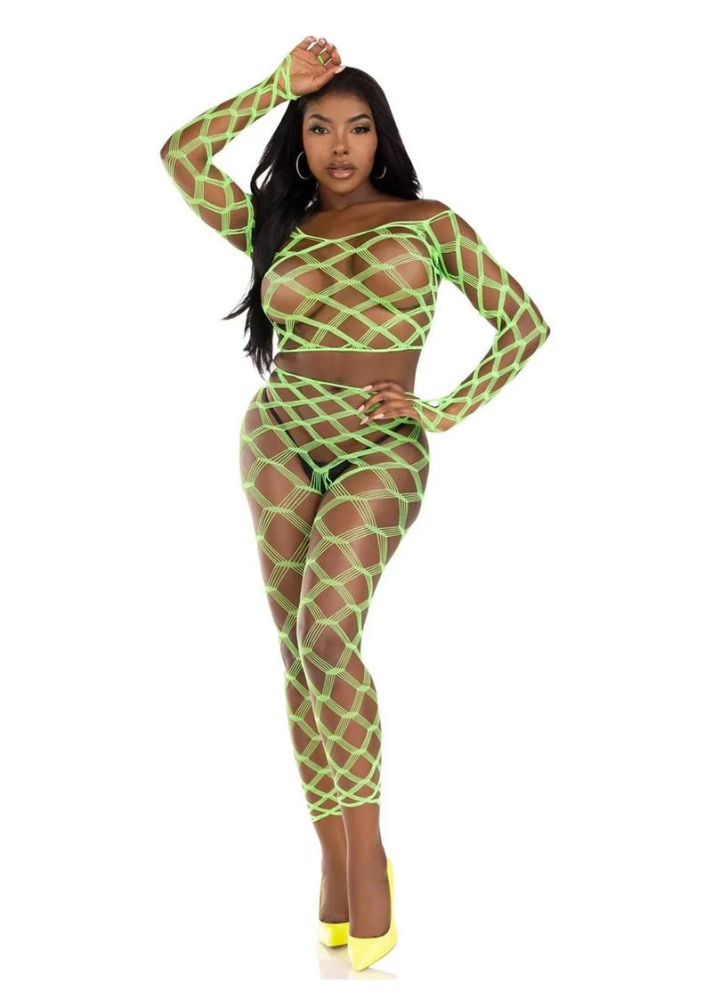Leg Avenue Hardcore Net Crop Top and Footless Tights - Image 16