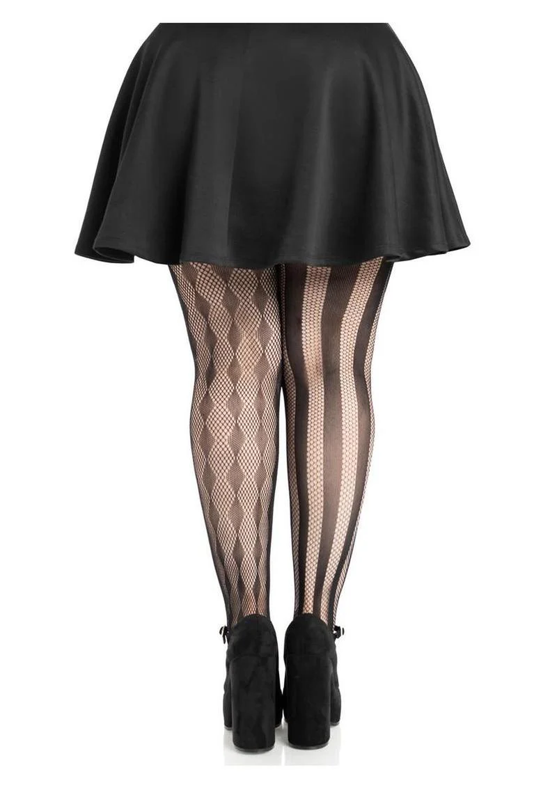 Leg Avenue Harlequin Net Tights - 1x/2x - Image 2