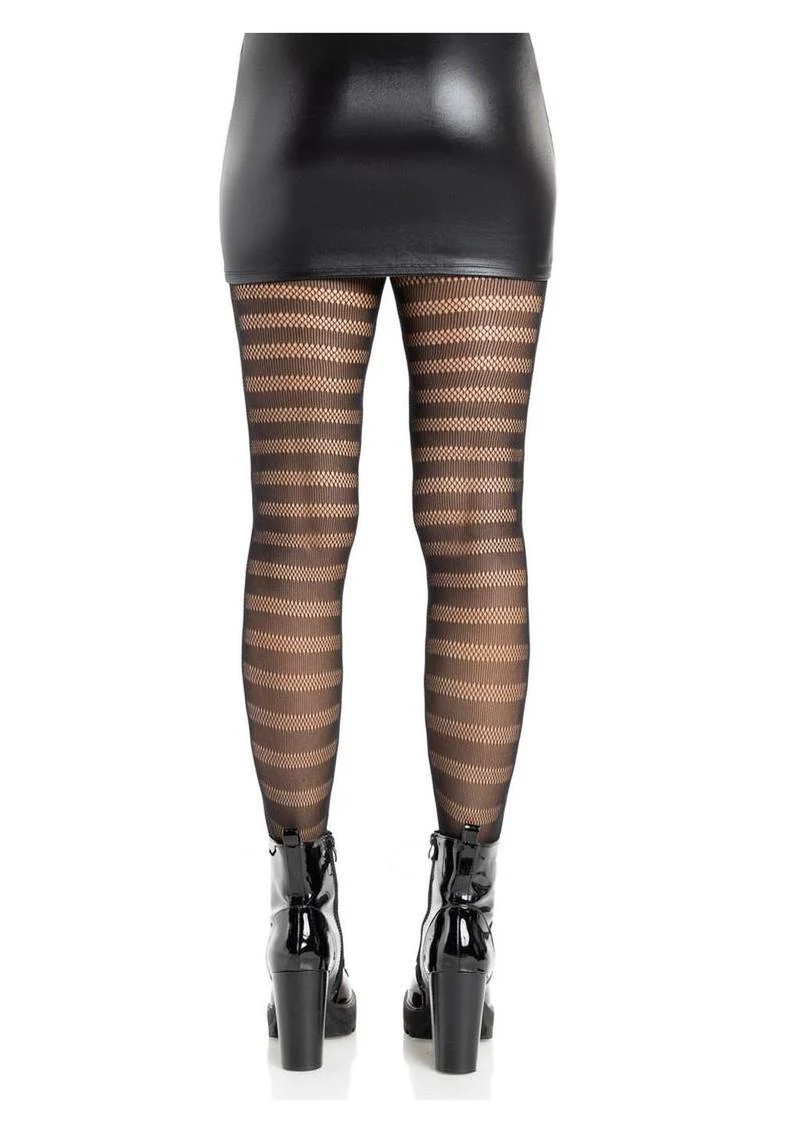 Leg Avenue Horizontal Striped Net Tights - Image 2