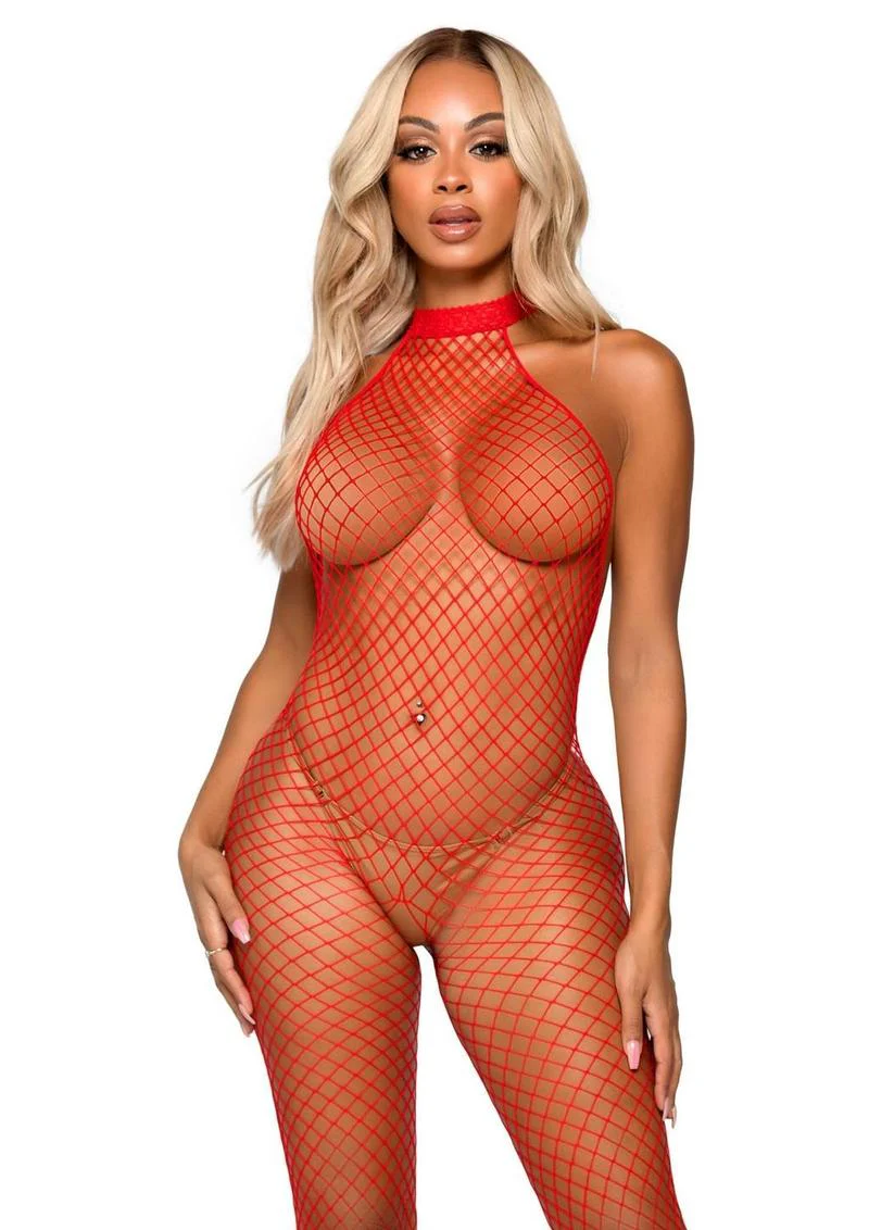 Leg Avenue Industrial Net Racer Neck Backless Bodystocking - Image 2