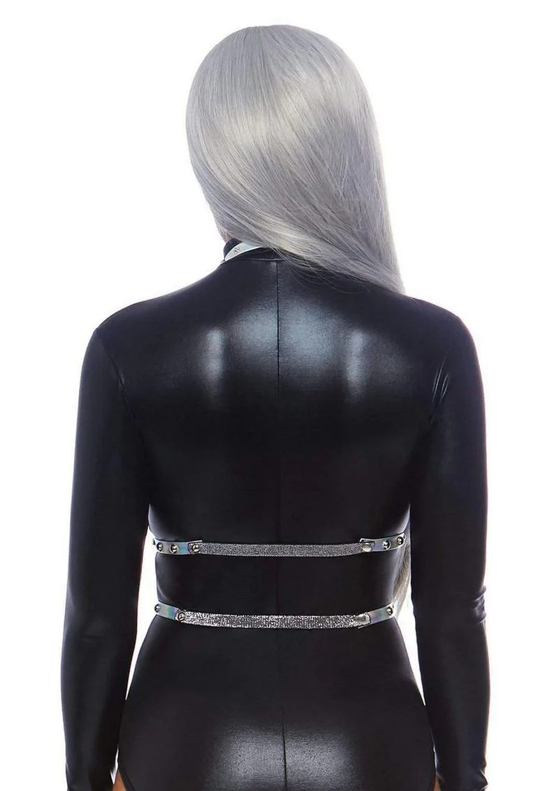 Leg Avenue Iridescent Studded Vinyl Body Harness - Image 2