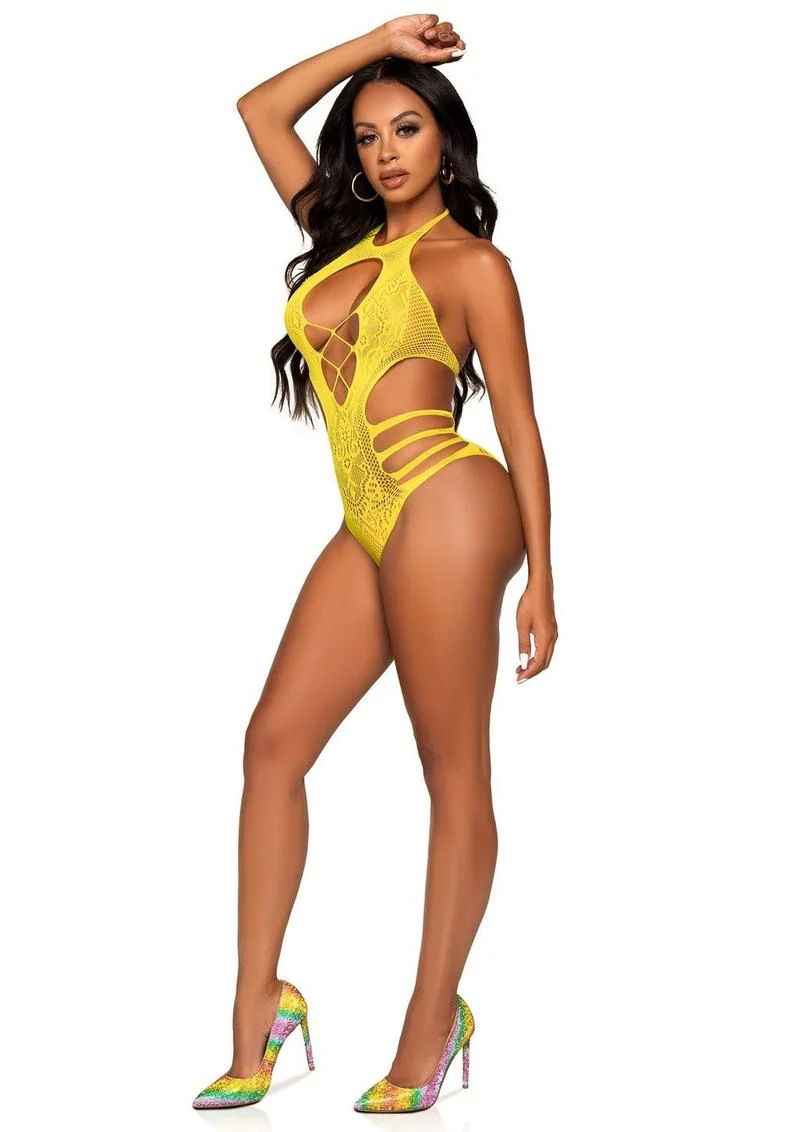 Leg Avenue Lace Cut Out Strappy Bodysuit - Image 9