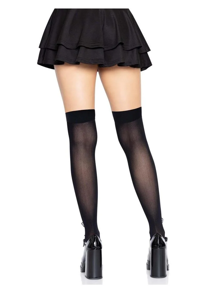 Leg Avenue Opaque Net Cut-Out Butterfly Applique Thigh Highs - Image 5