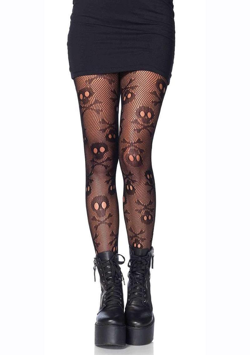 Leg Avenue Pirate Booty Skull Net Pantyhose - Image 2