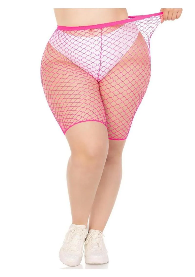 Leg Avenue Plus Size Industrial Net Biker Shorts - 1x-2x - Image 8