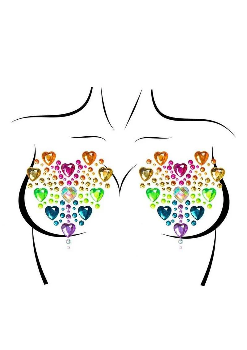 Leg Avenue Prism Nipple Jewels Stickers and Body Glitter (2 Packets