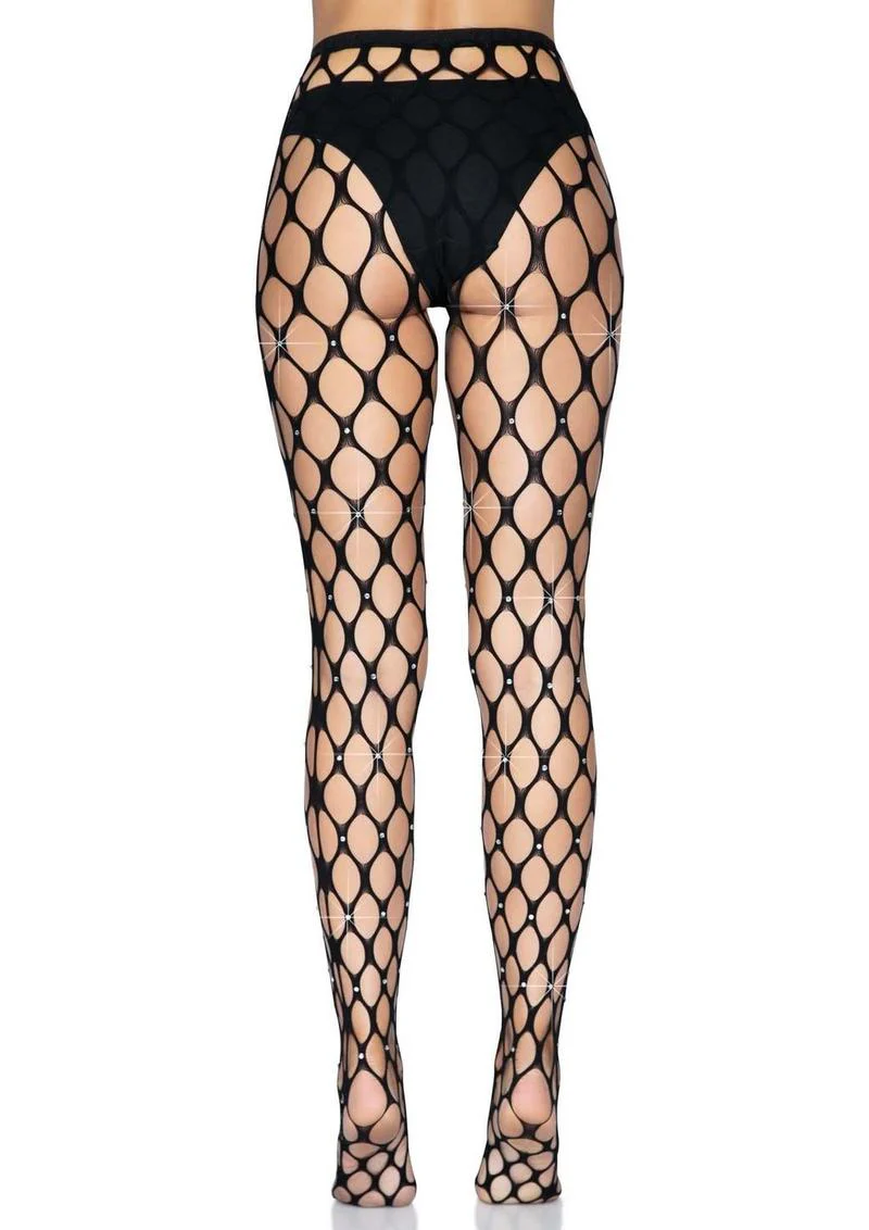 Leg Avenue Rhinestone Jumbo Pothole Net Tights - Image 2