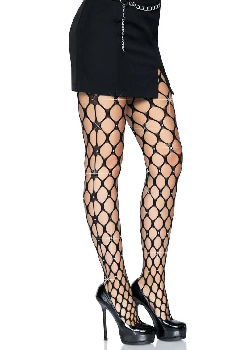Leg Avenue Rhinestone Jumbo Pothole Net Tights - Image 3
