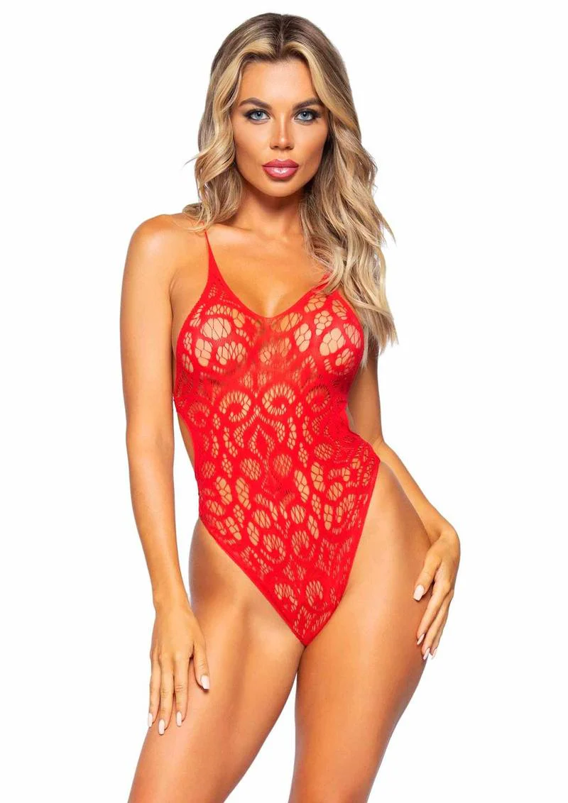 Leg Avenue Seamless Scroll Lace with Nearly Naked Strappy Back - Image 2