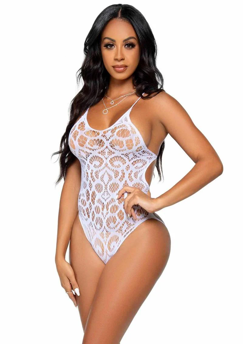Leg Avenue Seamless Scroll Lace with Nearly Naked Strappy Back - Image 3
