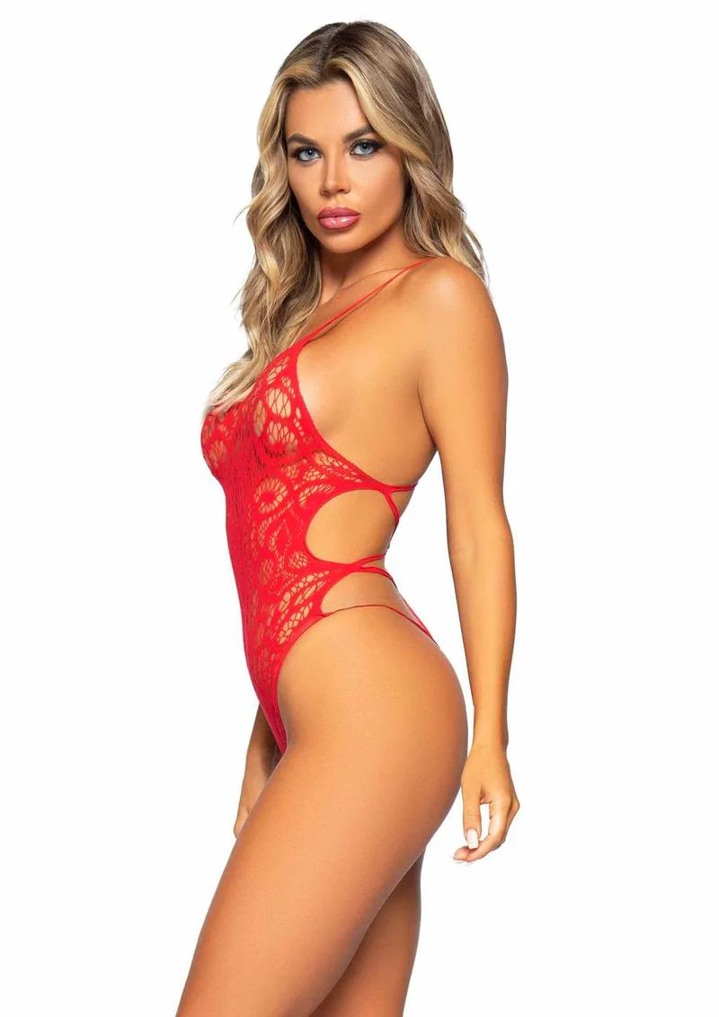 Leg Avenue Seamless Scroll Lace with Nearly Naked Strappy Back - Image 6