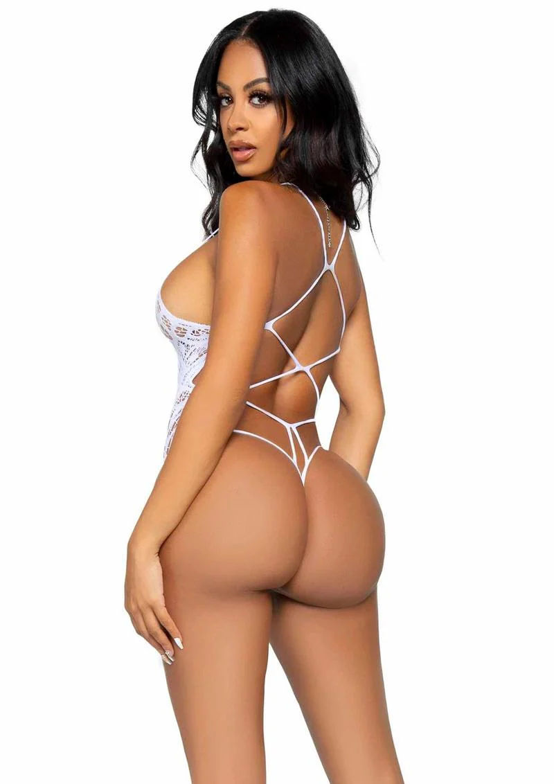 Leg Avenue Seamless Scroll Lace with Nearly Naked Strappy Back - Image 7