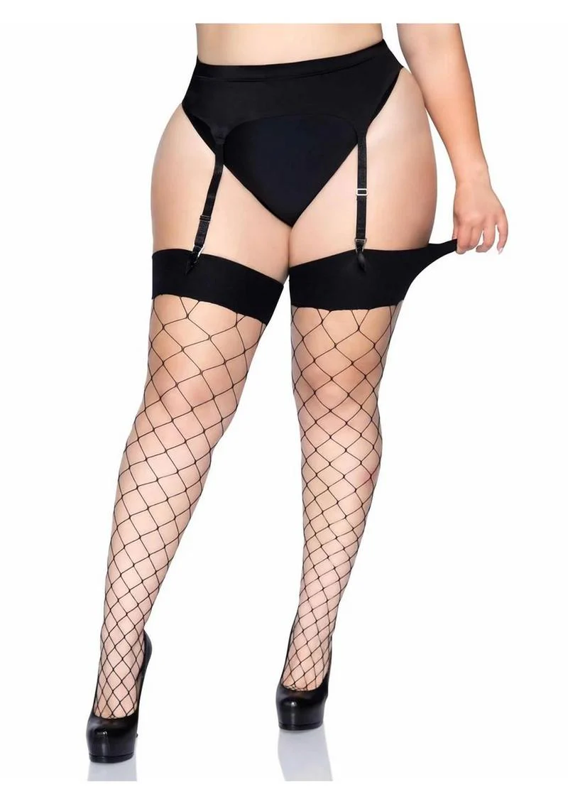 Leg Avenue Spandex Fence Net Stockings with Reinforced Toe and Comfort Wide Band Top - Image 4