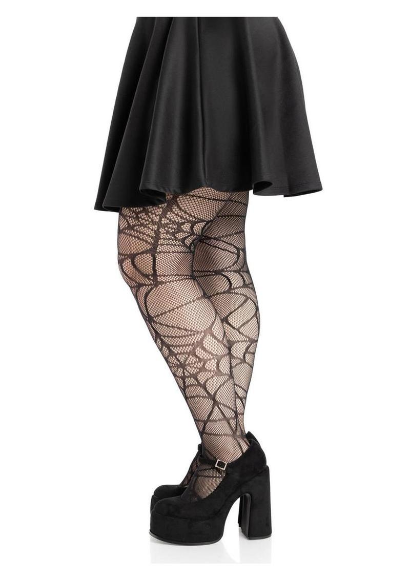 Leg Avenue Spiderweb Net Tights - 1x/2x - Image 3