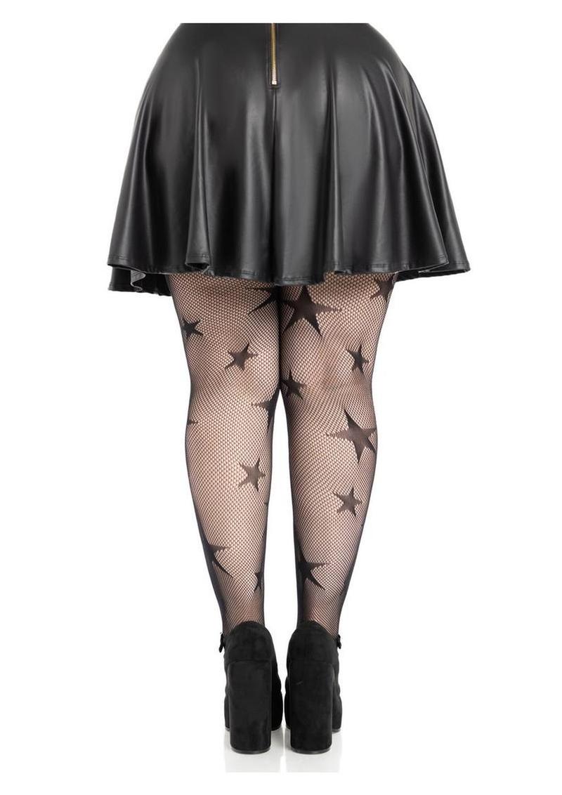 Leg Avenue Star Net Tights - 1x/2x - Image 2