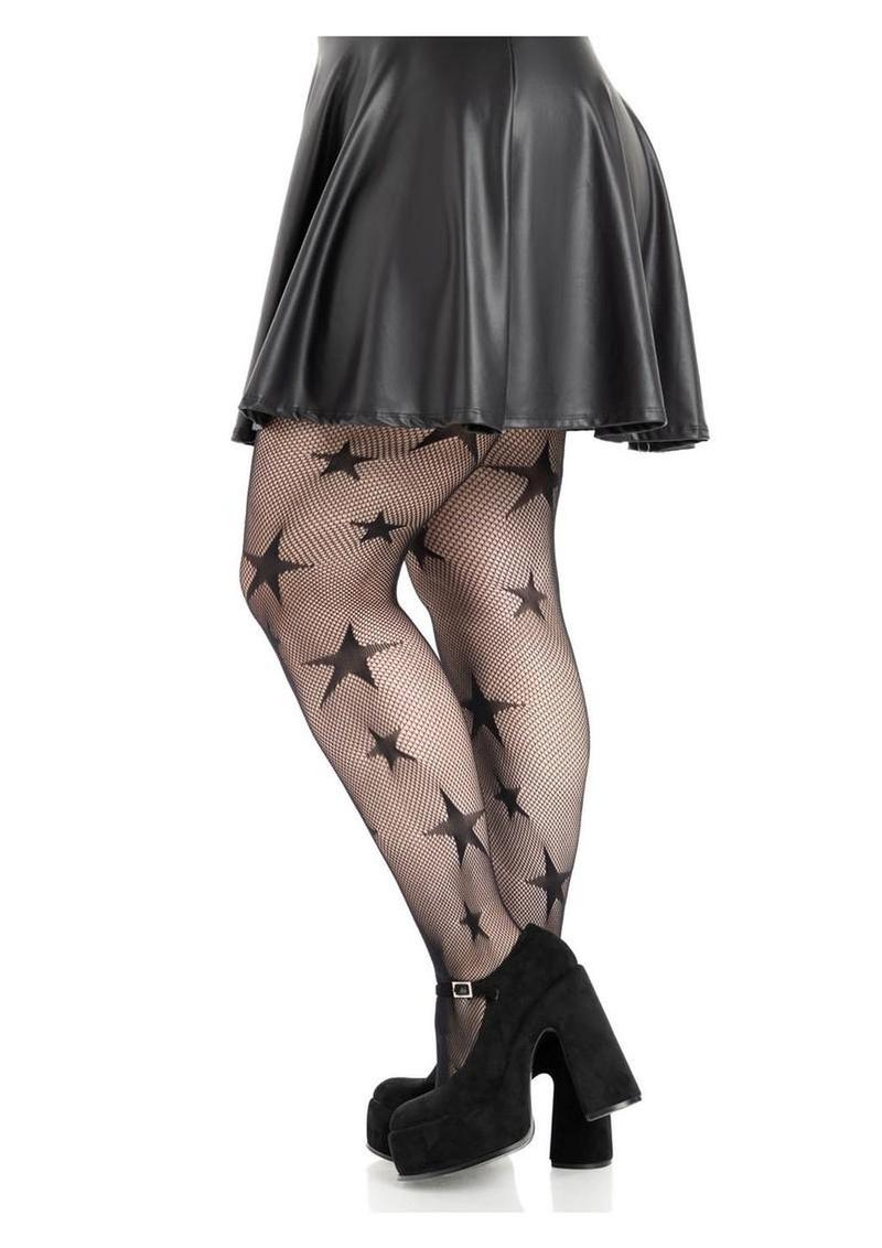 Leg Avenue Star Net Tights - 1x/2x - Image 3
