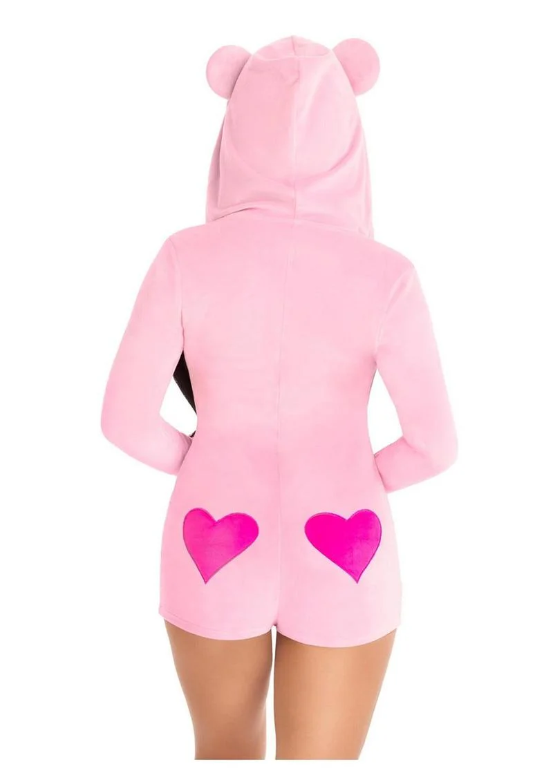 Leg Avenue Sweetheart Bear Velvet Zip Up Romper with Heart Accent - Image 9