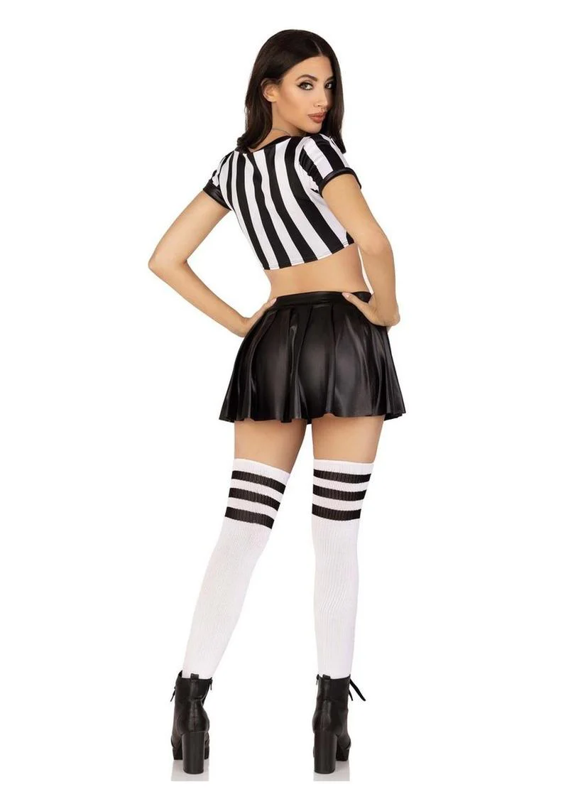 "Leg Avenue Time Out Ref Crop Top, Pleated Skirt, and Whistle" - Image 10