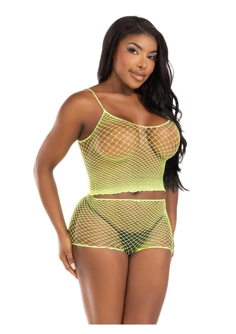 Leg Avenue Twist Net Tank Top and Boy Shorts - Image 7