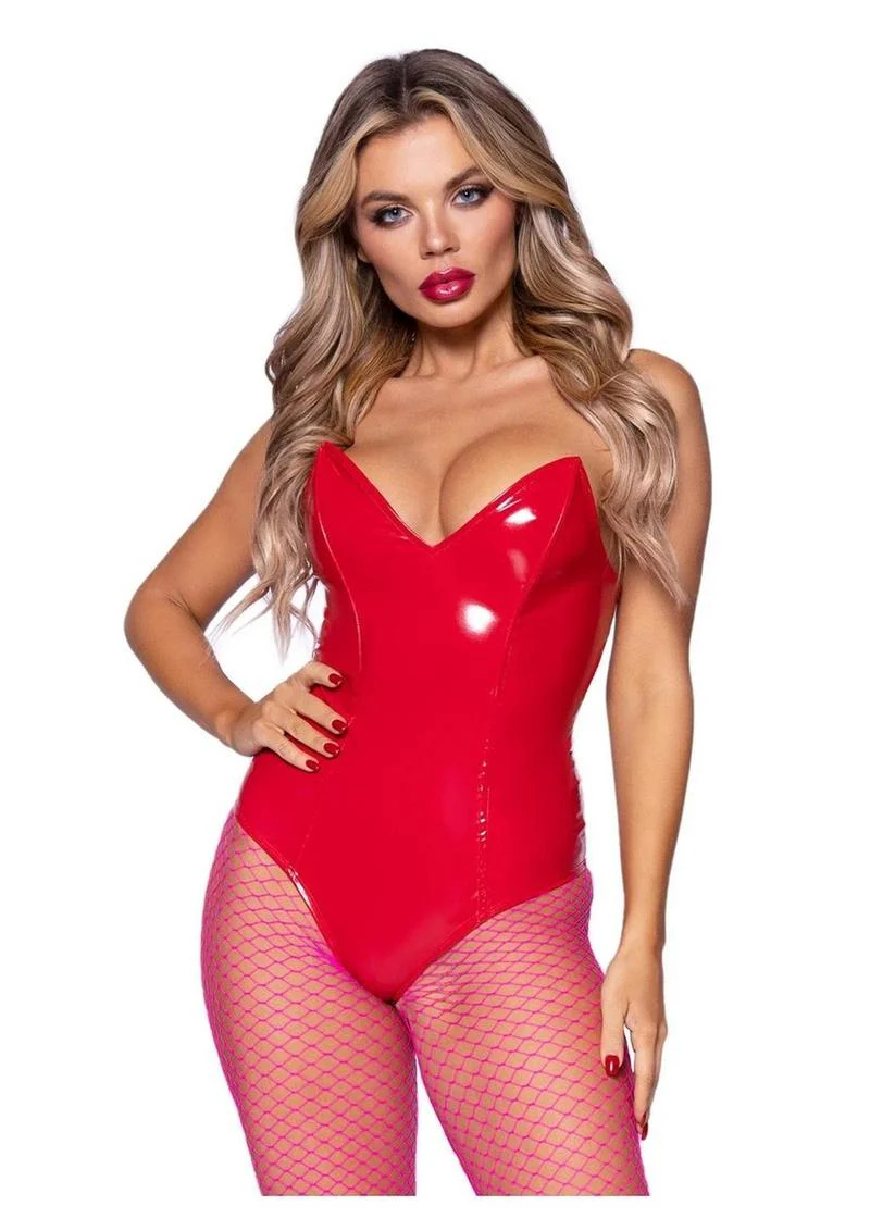 Leg Avenue Vinyl Boned Bodysuit - Image 3
