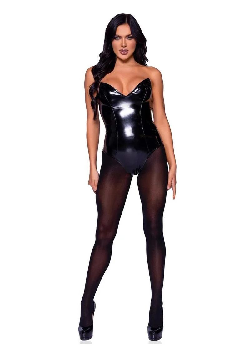 Leg Avenue Vinyl Boned Bodysuit - Image 8