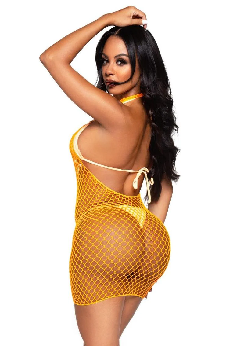 Leg Avenue Woven Net Twist Halter Mini Dress - Image 6