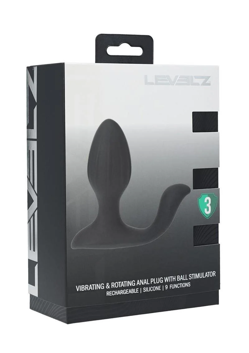 Levelz Vibrating and Rotating Silicone Rechargeable Anal Plug with Ball Stimulator - Image 2