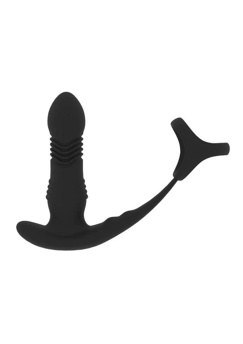 Levelz Vibrating and Thrusting Silicone Rechargeable Prostate Massager with Tri O Cock Ring - Image 4