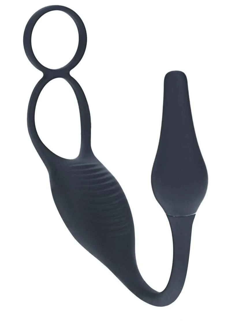 Levelz Vibrating Silicone Rechargeable Prostate Stimulator with Cock and Ball Ring - Image 4