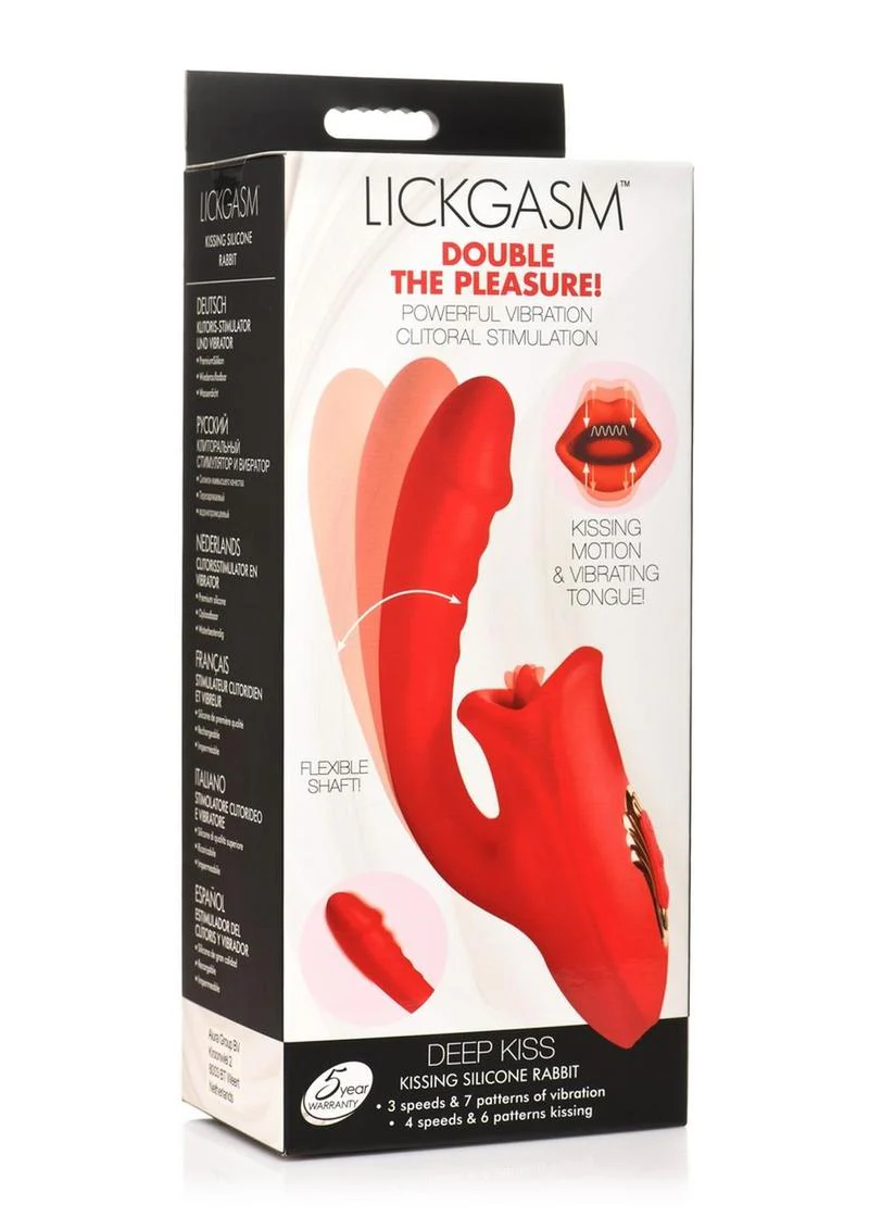 Lickgasm Deep Kiss Kissing Rechargeable Silicone Rabbit Vibrator - Image 2