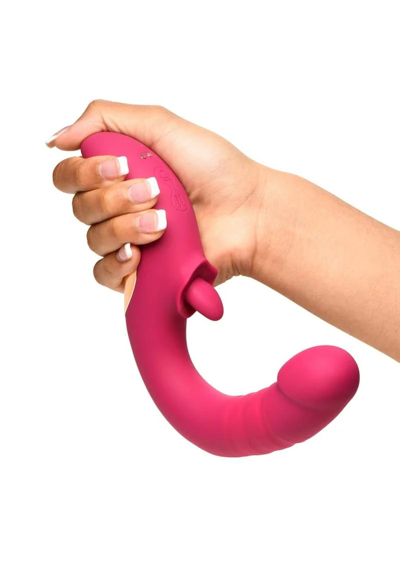 Lickgasm Tease and Please Rechargeable Silicone Thrusting Andamp; Licking Vibrator - Image 3