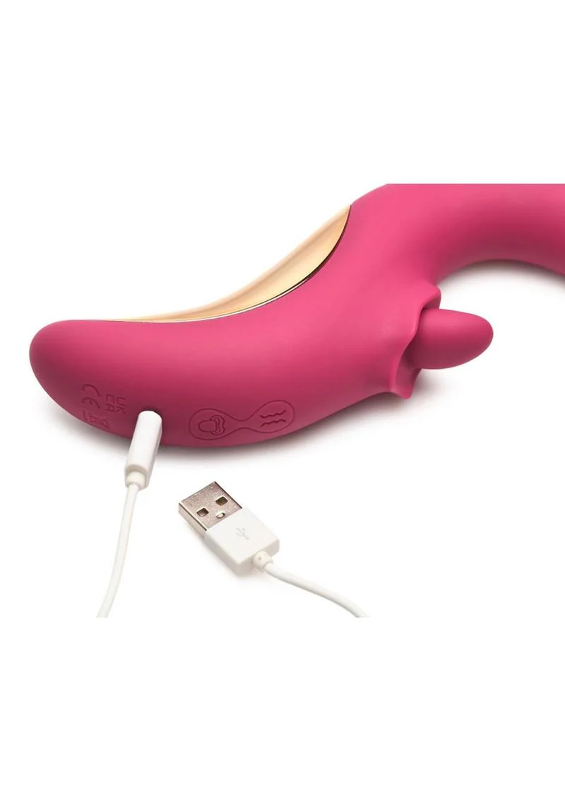 Lickgasm Tease and Please Rechargeable Silicone Thrusting Andamp; Licking Vibrator - Image 4