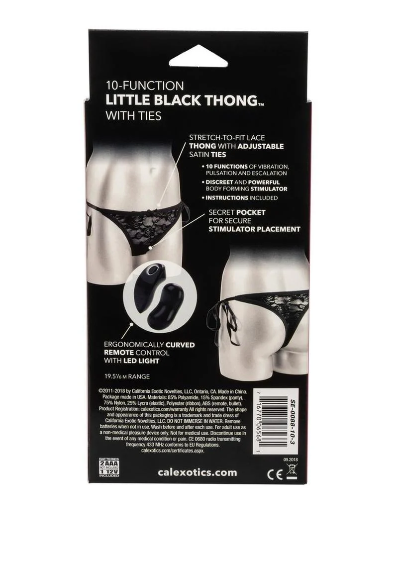 Little Black Thong Panty Vibe Massager with Remote Control - Image 4