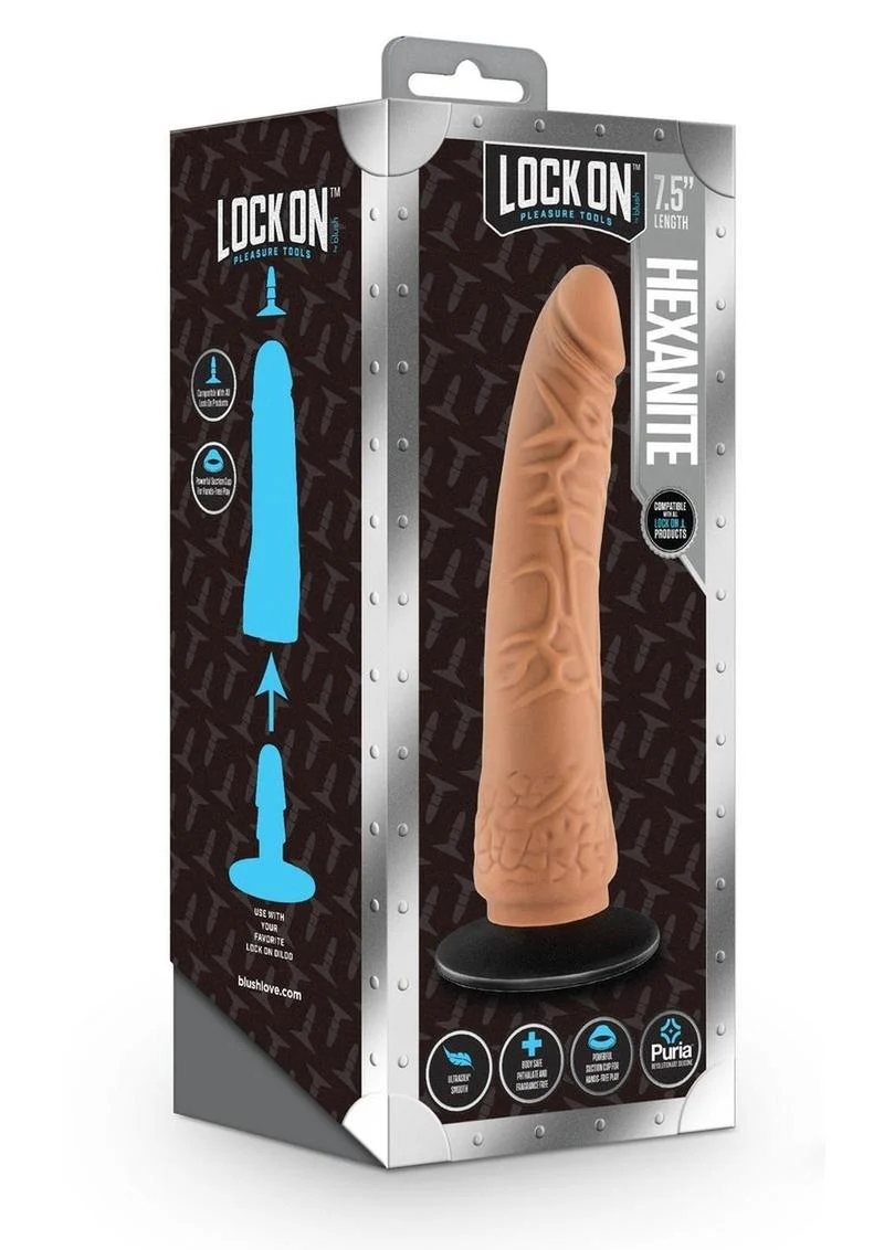 Lock On Hexanite Dildo with Suction Cup Adapter - Image 2