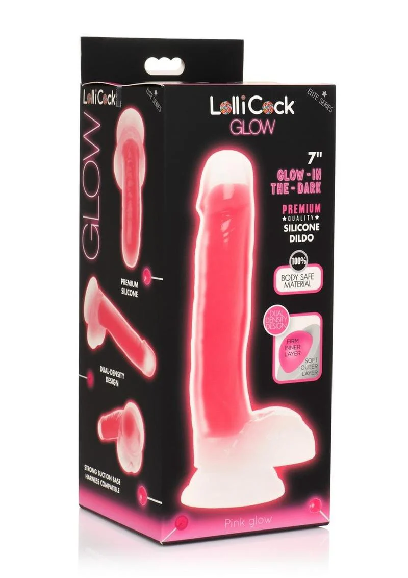 Lollicock Glow In The Dark Silicone Dildo with Balls - Image 11