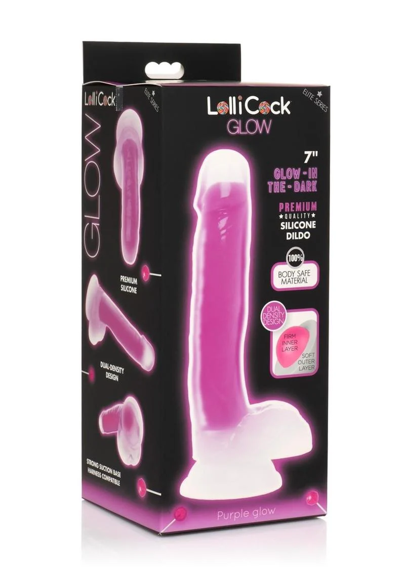 Lollicock Glow In The Dark Silicone Dildo with Balls - Image 14