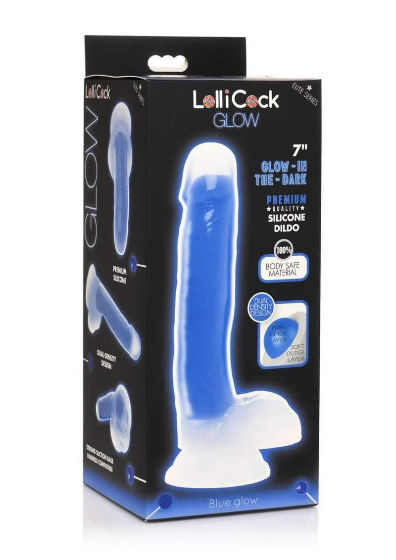 Lollicock Glow In The Dark Silicone Dildo with Balls - Image 5