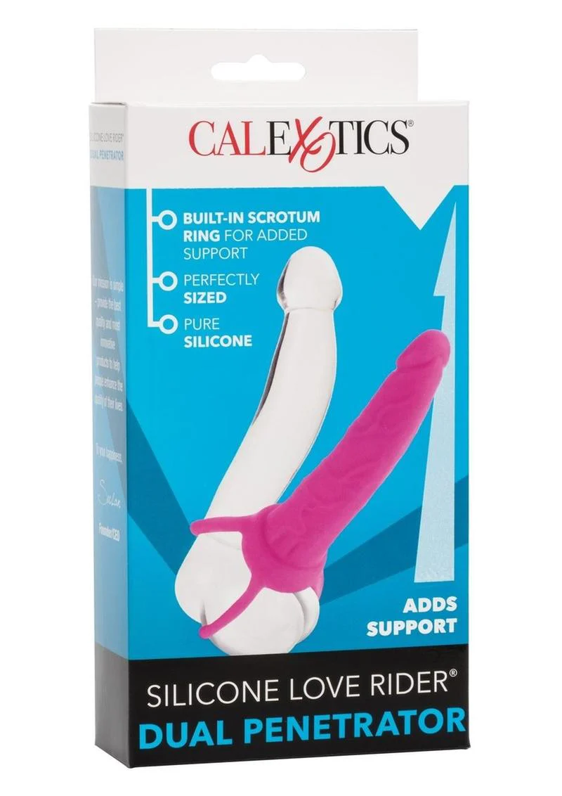 Love Rider Silicone Dual Penetrator Dildo Cock Ring - Image 6