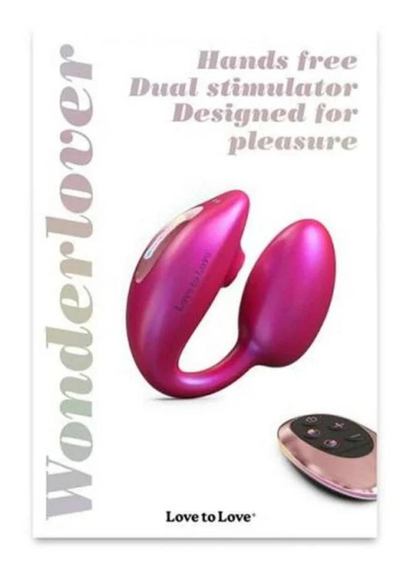 Love to Love Wonderlover Rechargeable Silicone Dual Vibrator with Remote - Iridescent - Image 4