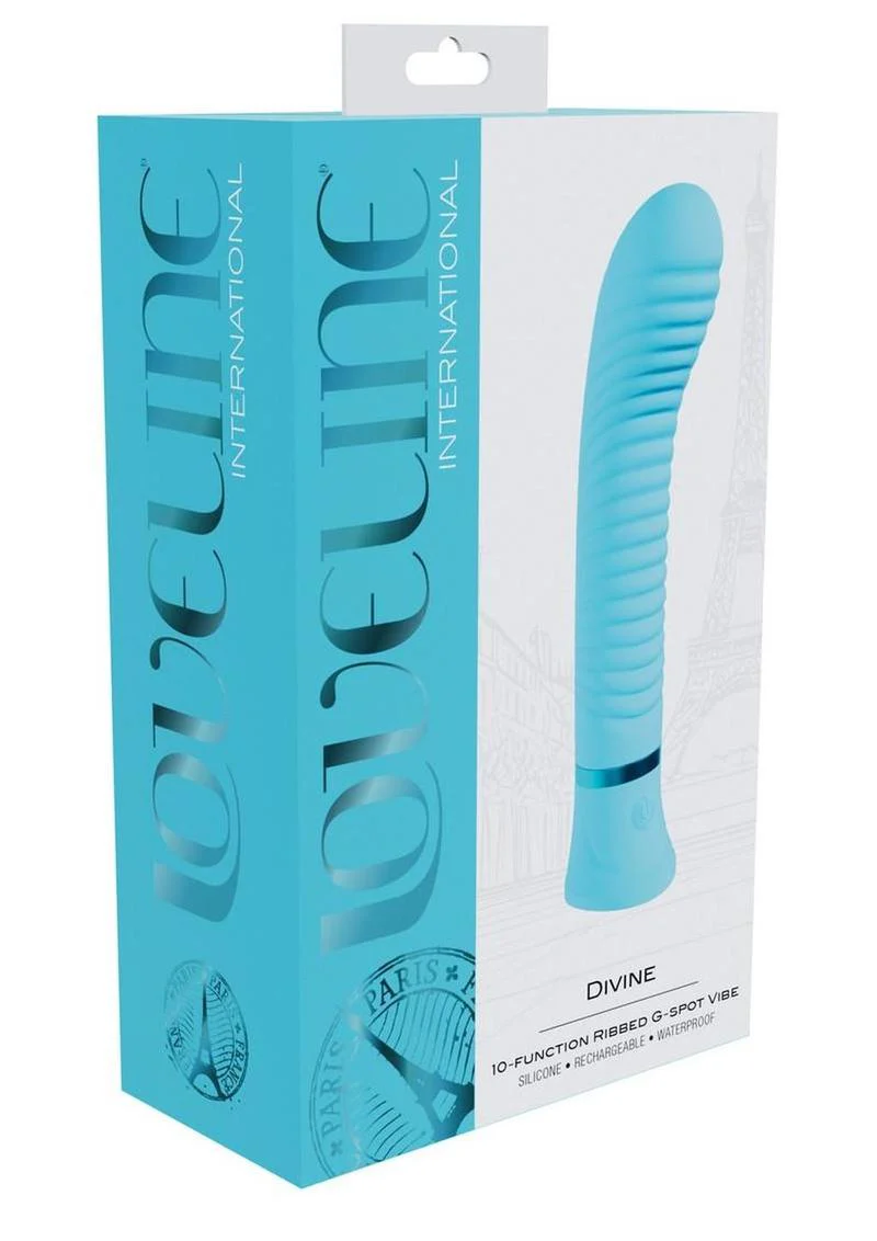 Loveline Divine 10 Function Rechargeable Silicone Ribbed G-Spot Vibrator - Image 3