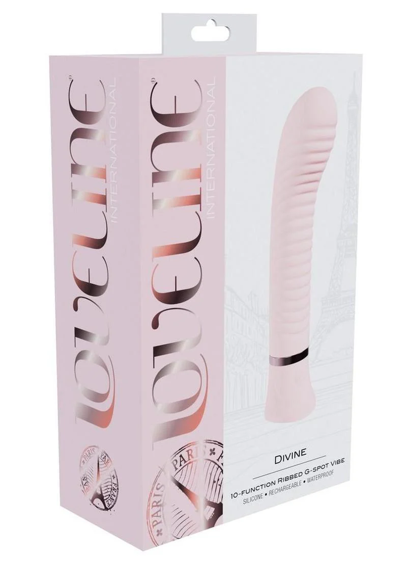 Loveline Divine 10 Function Rechargeable Silicone Ribbed G-Spot Vibrator - Image 5
