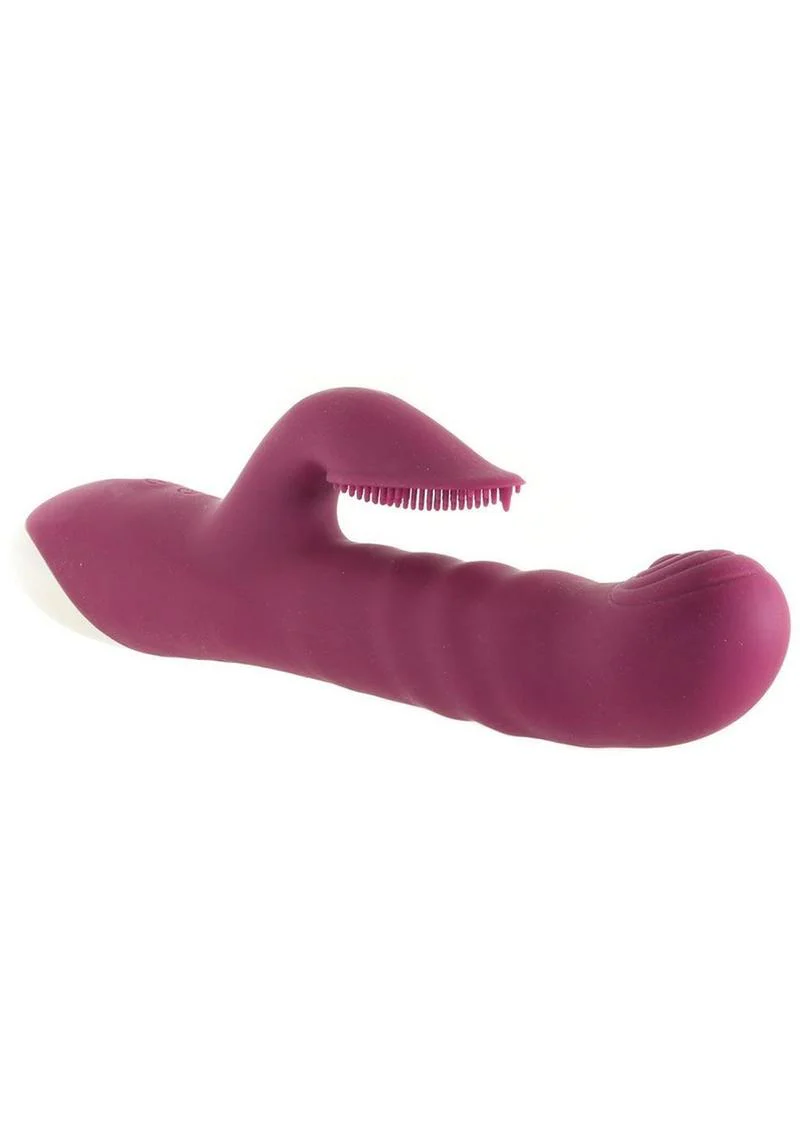 Lovely Lucy Rechargeable Silicone Dual Vibrator with Clitoral Stimulator - Image 3