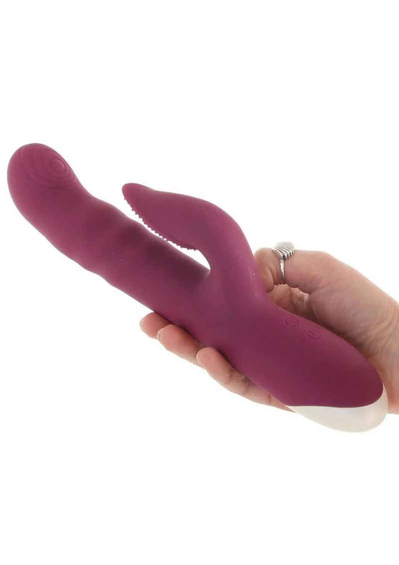 Lovely Lucy Rechargeable Silicone Dual Vibrator with Clitoral Stimulator - Image 4