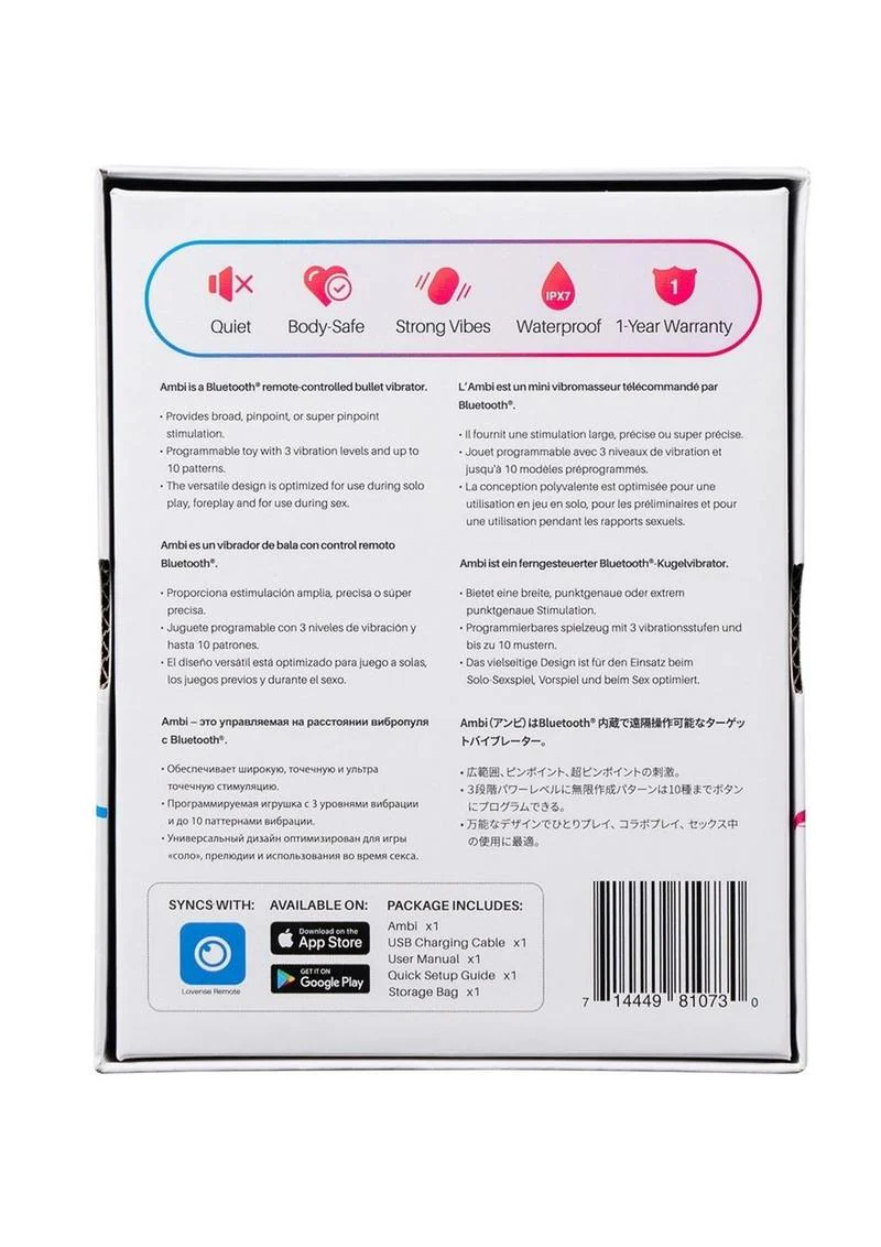 Lovense Ambi Remote Controlled Silicone Bullet Vibrator - Image 4